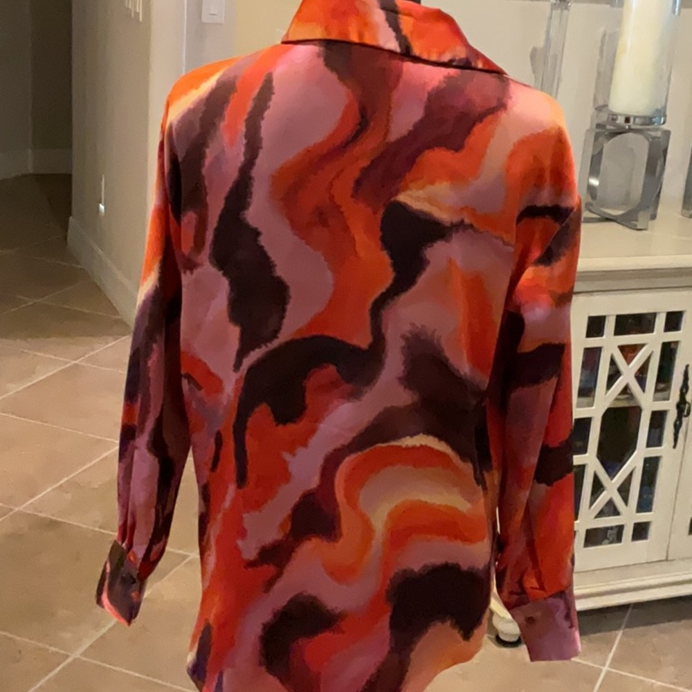 Bailey 44 Multicolored Button Down Top, Wavy Patt… - image 4